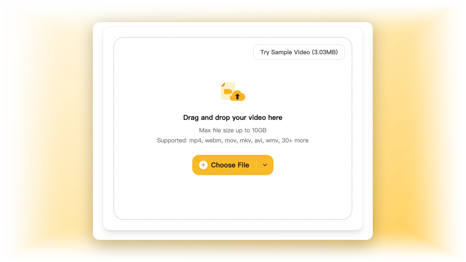 Step 1 — upload a video to compress to a target file size
